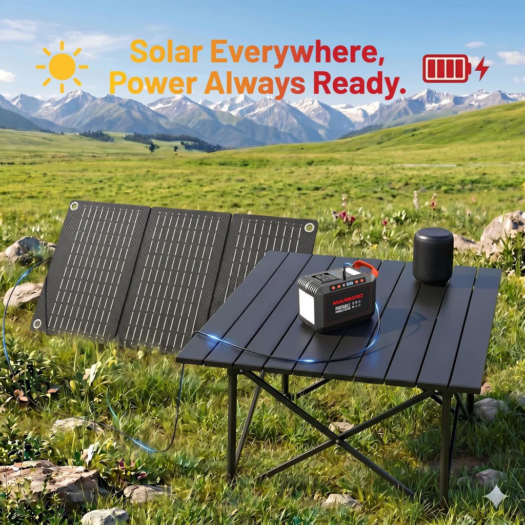 MARBERO Portable Power Station 88Wh, 120W Surge, Solar Generator 24,000mAh