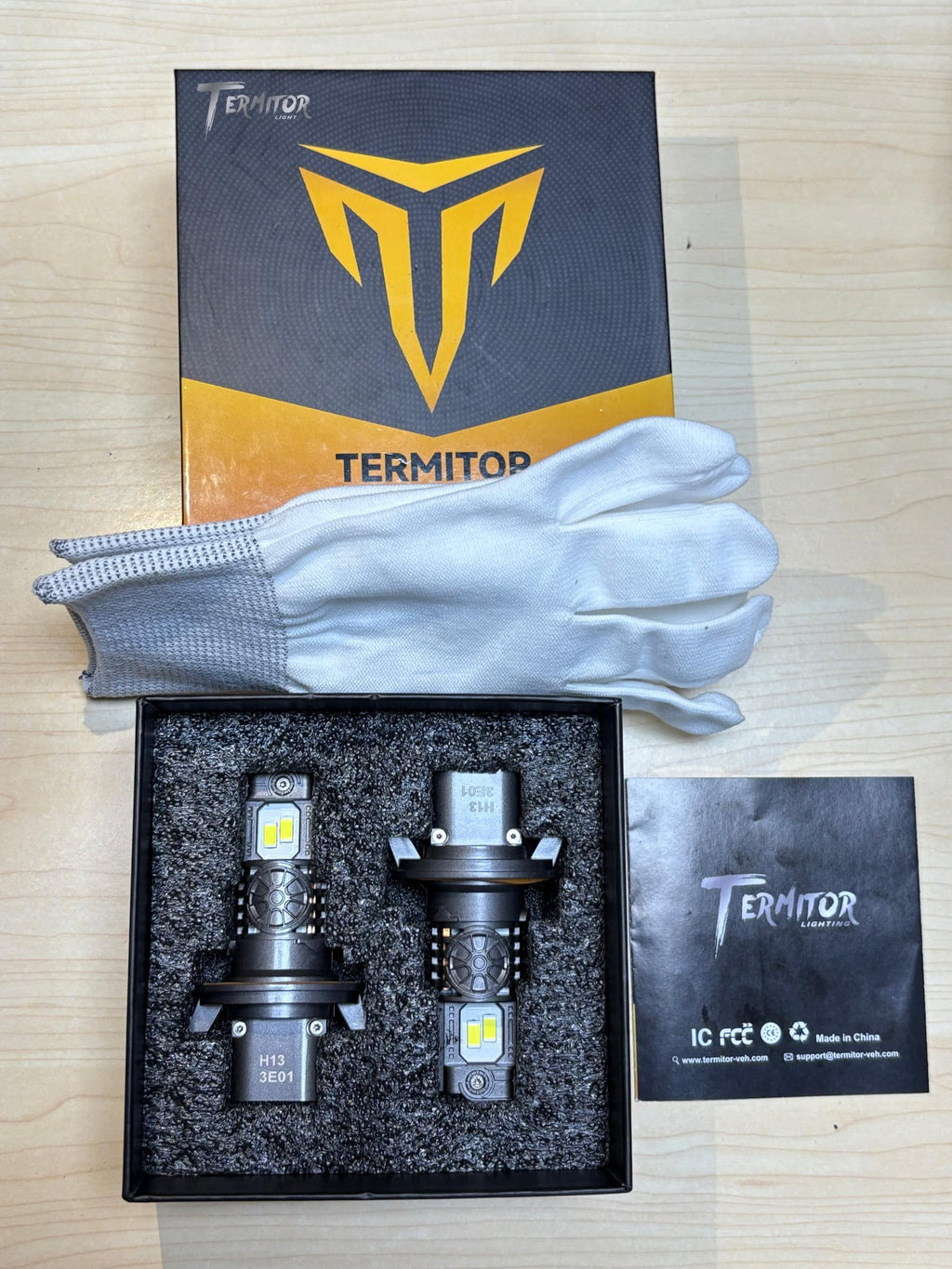 Termitor Upgraded 9007/HB5 LED Bulbs, 100,000LM Ultra Brightness Hi/Low, 6500K Cool White,1:1 Mini Halogen Size, 9007 Powersports Light with Cooling Fan, 3 Mins Install Plug and Play, Pack of 2